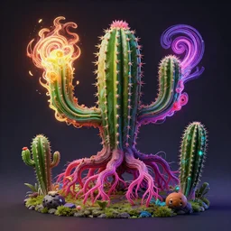 3 d render creature sushi roots cactus elemental flush of force nature micro world fluo deepdream gloomhaven, matte painting rpg skill concept art, art nouveau, swirly vibrant color lines, fantastically gaudy, aesthetic octane render, 8 k hd resolution, by ilya kuvshinov and cushart krentz and gilleard james