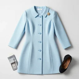 flat lay of queen elizabeth ii clothing, high quality studio photograph.