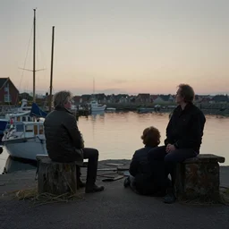 an old harbour at dusk by greg ruthkowski and craig mullins and caspar david friedrich