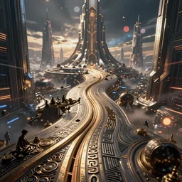 beautiful! code vein in the style of wlop, artgerm, yasutomo oka, yuumei, rendered in unreal engine and redshift octane, background is an epic sci fi building landscape by james gurney and simon stalenhag, digital art dynamic dramatic lighting, bokeh, imagine fx, artstation, cgsociety, zbrush central, by bandai namco artist, macross frontier, dynamic camera angle, art deco patterns
