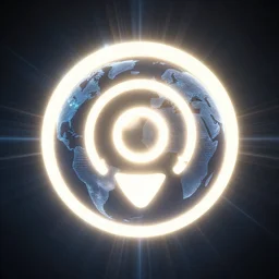 radio channel logo radiating a glowing aura global illumination ray tracing hdr arstation