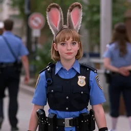 film still from Police Academy 2 (1985), Judy Hopps as a real human young woman