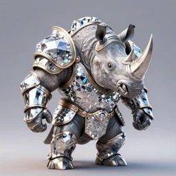 A fierce anthropomorphic rhino stands tall wearing diamond armor, DnD character art portrait, DeviantArt, Artstation, Character design, intricate artwork by Tooth Wu and greg rutkowski and artgerm, cinematic, hyper realism, high detail, octane render, unreal engine, 8k, Vibrant colors, Smooth gradients, High contrast, depth of field, aperture f2.8
