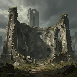 an ancient ruin in style of Zdislaw Beksinski, ArtStation, Deviantart HD screenshot