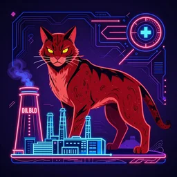 “ bill sienkiewicz ” diablo canyon power plant feline medical illustration diagram optical illusion neon colors 1 0 2 4 x 1 0 2 4