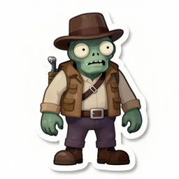 award - winning sticker humoristic zombie hunter