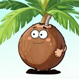 of the coco tree ( of the coco tree ),, silly, coconut, cartoon,