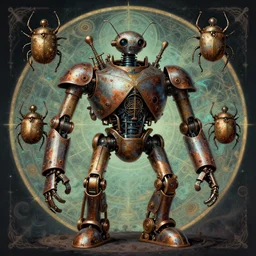 mucha victo ngai yoji shinkawa moebius alphonse mucha steampunk 6 6 6 satanic esoteric hypnogogic beetle steampunk rusty metallic robot