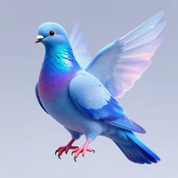 An electric blue dove. Colourful. High detail. Unreal 5. God. neon art