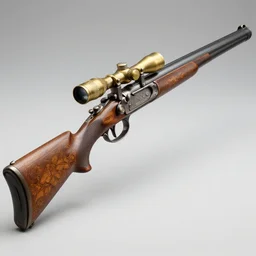 Brass scoped pneumatic 18th century volcanic gun, magazine fed, intricate wooden intarsia