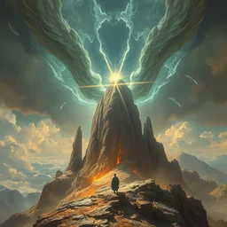 a sending down [ of the revelation ] from him who created the earth and the lofty heavens, overdetailed art, by greg rutkowski, magic