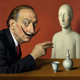 kafkaesque bureaucracy, benjamin netanyahu, abstract art, vanitas, by salvador dali and rene magritte and beksinski