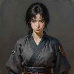 perfectly - centered - portrait of a beautiful female ninja character from dream, intricate, highly detailed, digital painting, loose brush strokes, artstation, concept art, smooth, sharp focus, illustration, realism, oil painting, unreal engine 5, 8 k, art by hajime sorayama