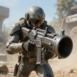 juggernaut with a minigun, photorealistic, 8 k,