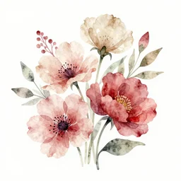 aquarell flowers ( ( ( ( ( muted colors ) ) ) ) ) by jean baptiste monge!!!!!!!!!!!!!!!!!!!!!!!!! chrome red