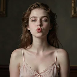 full length portrait of a beautiful irish coquette, pouty lips, pale skin, negligee, in a style blend of greg rutkowski and gaston bussiere and artgerm, cinematic lighting, sharp focus, photorealistic