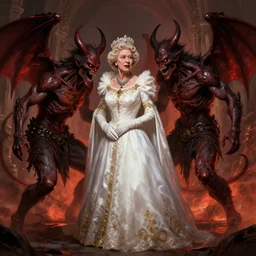 queen elizabeth 2 fight demon in hell artstation