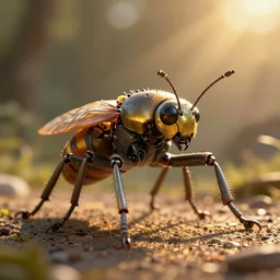 insect robot, hyperdetailed, artstation, cgsociety, golden hour 8k