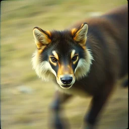 a misteriuos old film photography of a rare animal, little motion blur