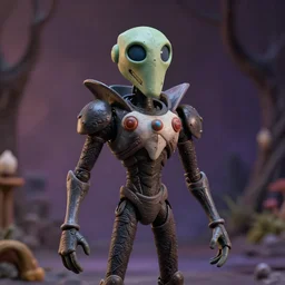 samus aran from metroid in the style of tim burton, claymotion film still