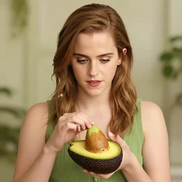 emma watson hatching from an avocado