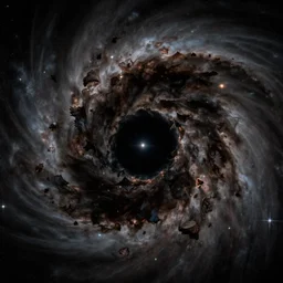 Stunning picture by the Hubble Telescope of a star that is completely black. A star that is pitch-black in color. NASA