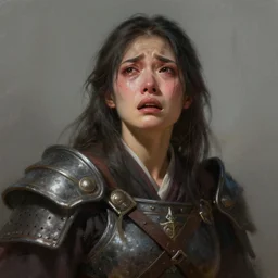 half - length portrait of a warrior. cry of despair, emotions. fantasy, digital painting, hd, detailed.