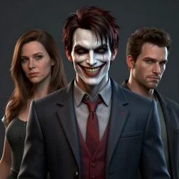 3 d model of a handsome young serial killer with a psychotic smile by brian bolland, rachel birkett, alex ross, and neal adams | portrait, character concept, concept art, unreal engine, finalrender, centered, deviantart, artgerm