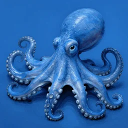 blue octopus. detailed. deep. masterpiece. edward hopper
