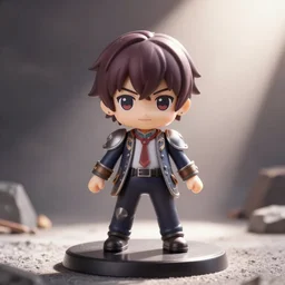 an anime Nendoroid of a War Hammer figurine, detailed product photo