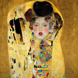 a portrait of a very beautiful goddess with halo behind her head, in the style of WLOP and  Hsiao-Ron Cheng and Gustav Klimt