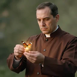a photo of a parson, butterly lighting