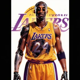 the terminator ( 1 9 8 4 ), 8 0's movie poster art, lakers kobe bryant as a cyborg, terminator, fan art, digital art, vibrant, trending on artstation