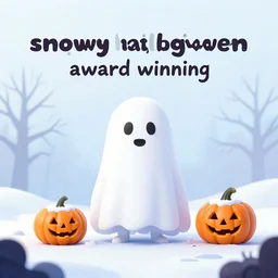 “snowy halloween, digital art, award winning”