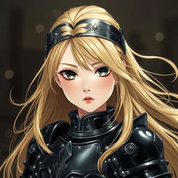 baroque oil painting of japanese ln illustration anime key visual full body action shot of young girl wearing black latex military crusader armour with flowing blonde hair gapmoe kuudere symmetrical perfect face fine detail wistful gaze | lotr dynamic studio highlights sharp contrast bokeh trending pixiv fanbox | by greg rutkowski makoto shinkai takashi takeuchi studio ghibli