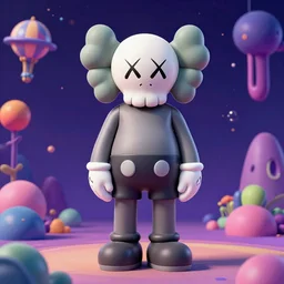 animated film festival, psychadelic, in the style kaws, 3 d render