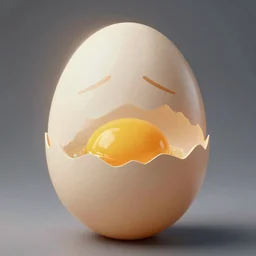a person cursed to transform into an egg, photo
