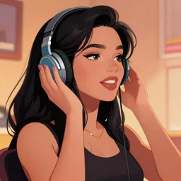 a beautiful woman enjoing music by marvel comics, digital art, trending on artstation