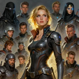 pulp scifi fantasy spot illustrations of various character concepts, ciberpunk girl, burka, futuristic design, crafting, diy, by norman rockwell, roberto ferri, daniel gerhartz, edd cartier, jack kirby, howard brown, ruan jia, tom lovell, jacob collins, dean cornwell, astounding stories, amazing, fantasy, other worlds