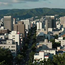 home video footage, a district in japan ; daylight, summer, color vhs picture quality
