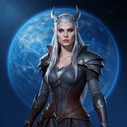 ( ( ( ( ( hyperrealist distant portrait of sylvanas windrunner on a blue planet at war. ) ) ) ) ) by bayard wu, fantasy, photorealistic, octane render, unreal engine, dynamic lighting, trending on artstation, poster, volumetric lighting, very detailed faces, 4 k, award winning
