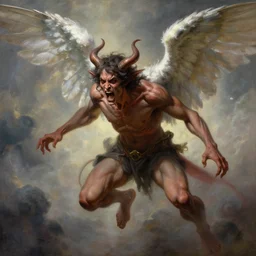 pwerful angle demon afraid of an angel painting, good vs evil, highly detailed, weak demon, screaming from fear demon, digital painting, smooth, beautiful angle, weak demon, sharp focus, illstration, ultra realistic, dmon vs angle, heaven vs hell, 8 k, strong and powerful confident angle art by artgerm and greg rutkowski and alphonse mucha
