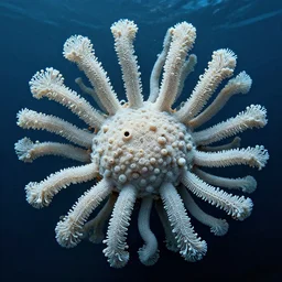 deep sea creature made out of a colony of billions of tiny white worms