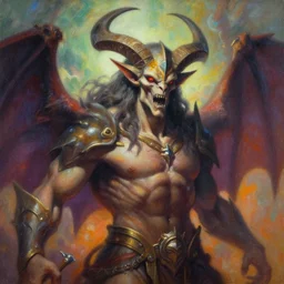 painting of a beautiful rendition of the mythical abbadon, mouth of the underworld, smt rendition, illustration, artistic, colorful, hyper detailed, in the style of greg rutkowski,