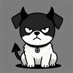 grunge cartoon drawing of a cute evil dog by - michael karcz , loony toons style, horror themed, detailed, elegant, intricate
