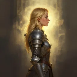 side profile centered painted portrait, Imogen Poots as a paladin, blonde hair, Gloomhaven matte painting concept art, beautifully backlit, official fanart behance hd artstation by Jesper Ejsing, by RHADS and Makoto Shinkai and Lois van baarle and ilya kuvshinov and rossdraws
