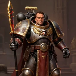 Silvio Berlusconi as the Emperor from Warhammer 40K, digital art, 8K, style of Ryan Barger, Ted Beargon, Nick Bibby, John Blanche, Paul Bonner