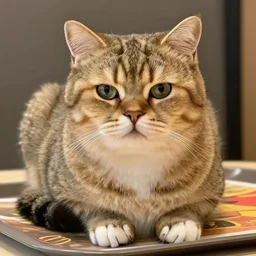 obese cat in mcdonalds