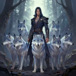 enlightened pack of spirit wolves  MICHAEL DIVINE and by AMANDA SAGE , trending on artstation