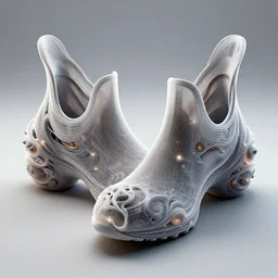 shoes inspired by Fractals, concept art, product design, octane render, high detail, 8k, aesthetic, symmetrical